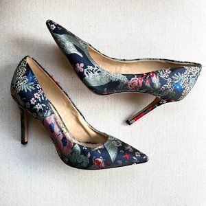 Sam Edelman Navy Embroidered Floral Hazel Pumps - SIZE 10